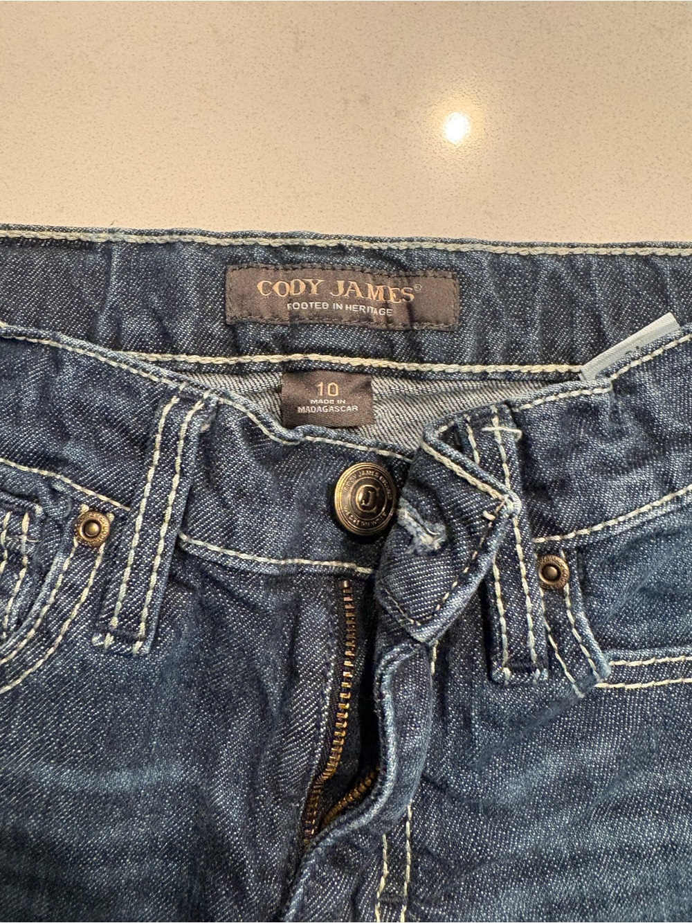 Kids Dark Blue Denim Bootcut Jeans - Picture 2 of 3
